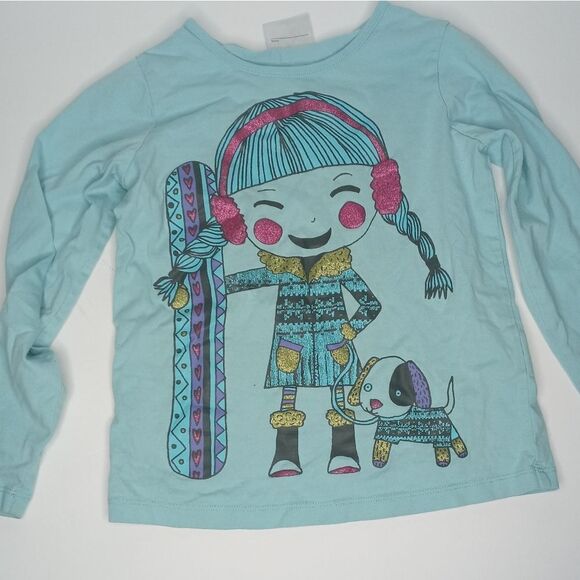 Hanna Andersson snowboard girl tee size 120/ 6-8 - Picture 1 of 5